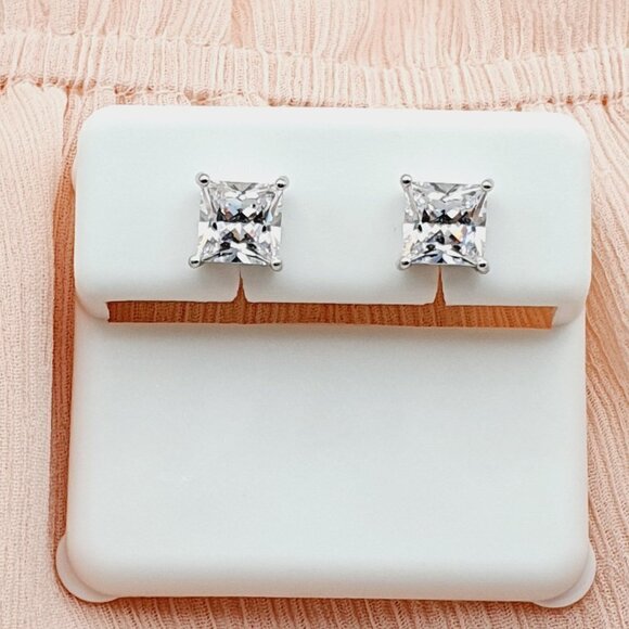 6MM S925 Sterling Silver CZ Stud Earrings for Women/Girl, US19251031 main image 2